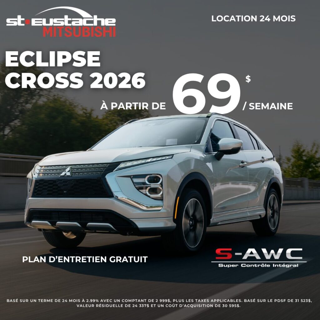 Mitsubishi Eclipse Cross 2026 en promotion chez St-Eustache Mitsubishi, SUV compact moderne et performant