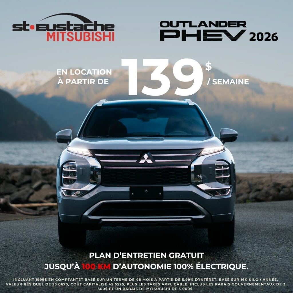 Mitsubishi Outlander PHEV 2026 en promotion chez St-Eustache Mitsubishi au Québec