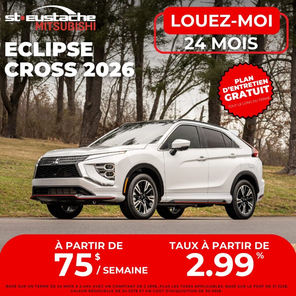 Mitsubishi Eclipse Cross 2026 en promotion chez St-Eustache Mitsubishi, SUV compact moderne et performant