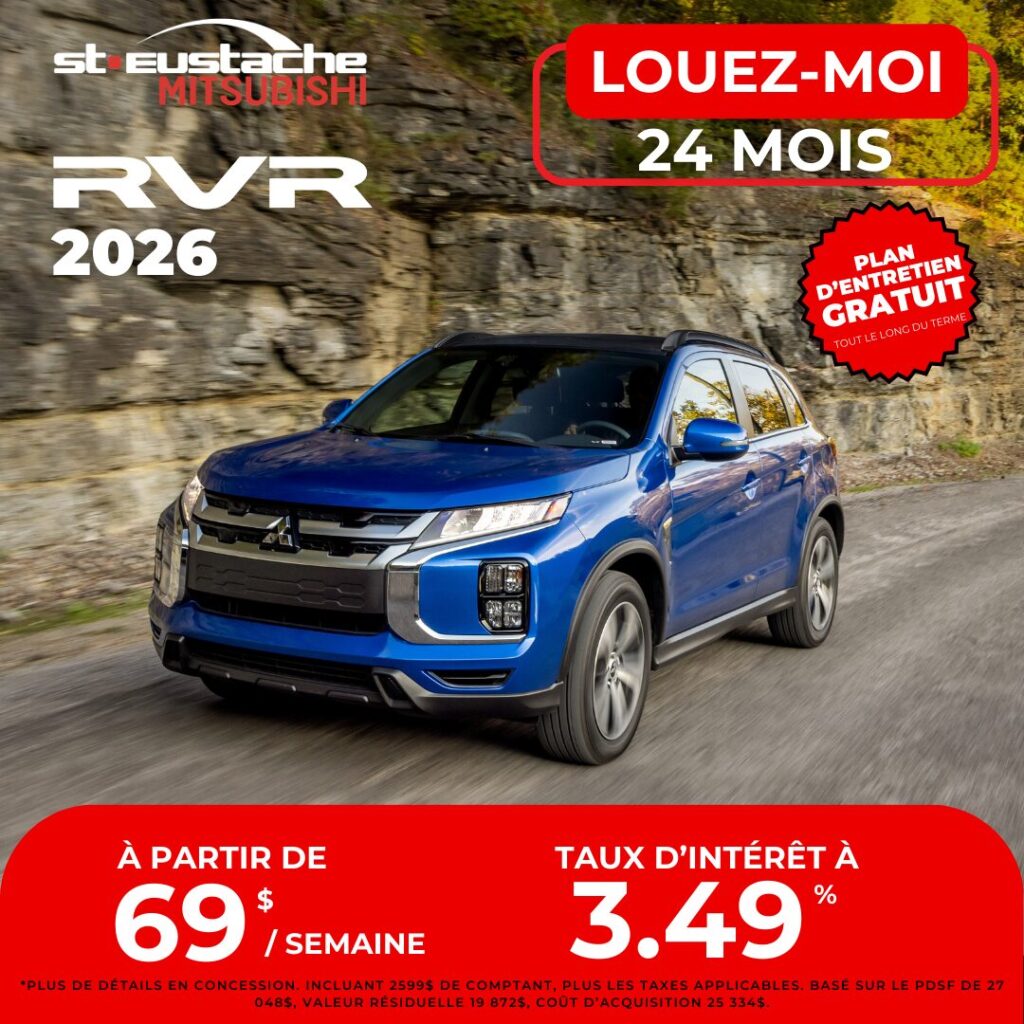 Mitsubishi RVR 2026 en promotion chez St-Eustache Mitsubishi, SUV compact moderne et polyvalent