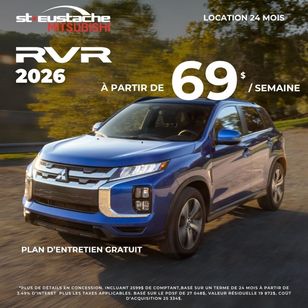 Mitsubishi RVR 2026 en promotion chez St-Eustache Mitsubishi, SUV compact moderne et polyvalent