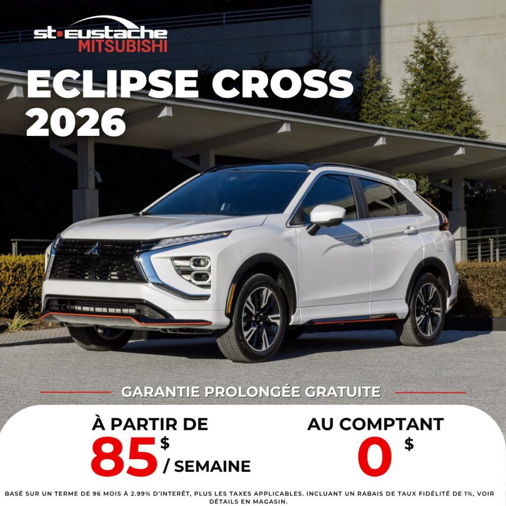 Mitsubishi Eclipse Cross 2026 en promotion chez St-Eustache Mitsubishi, SUV compact moderne et performant