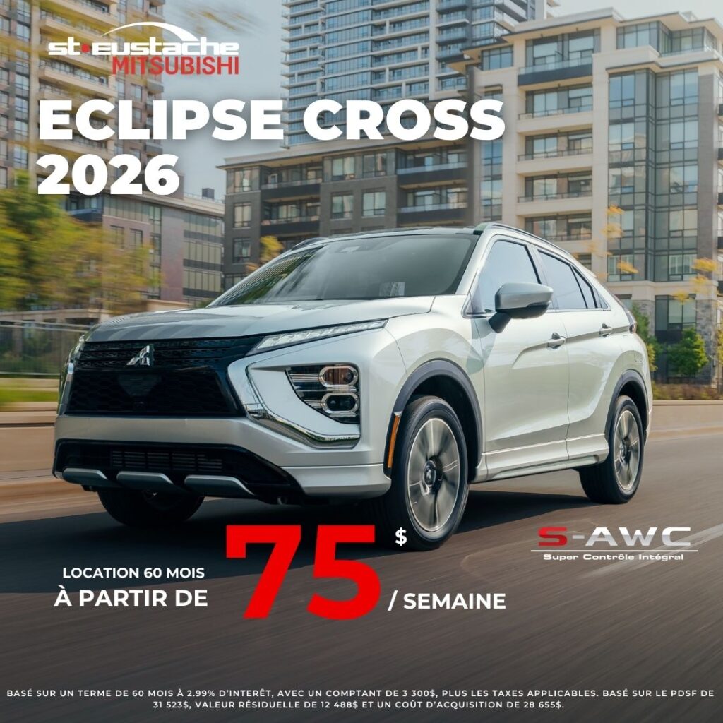 Mitsubishi Eclipse Cross 2026 en promotion chez St-Eustache Mitsubishi, SUV compact moderne et performant