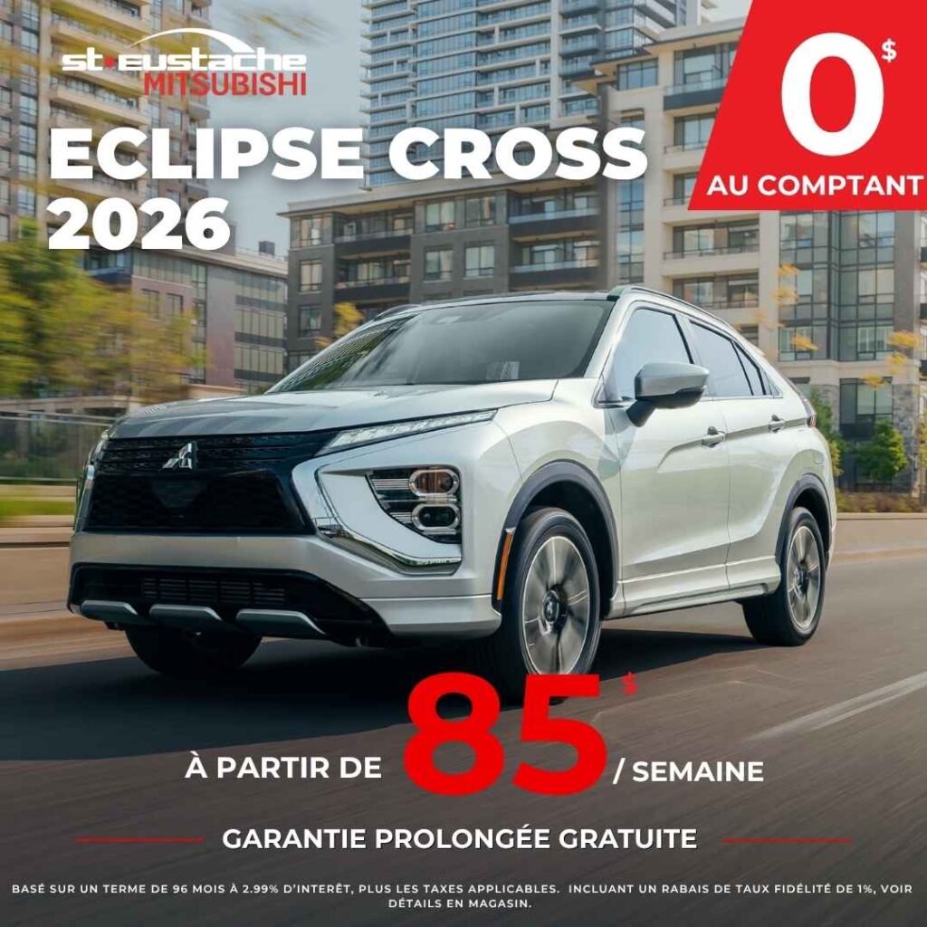 Mitsubishi Eclipse Cross 2026 en promotion chez St-Eustache Mitsubishi, SUV compact moderne et performant