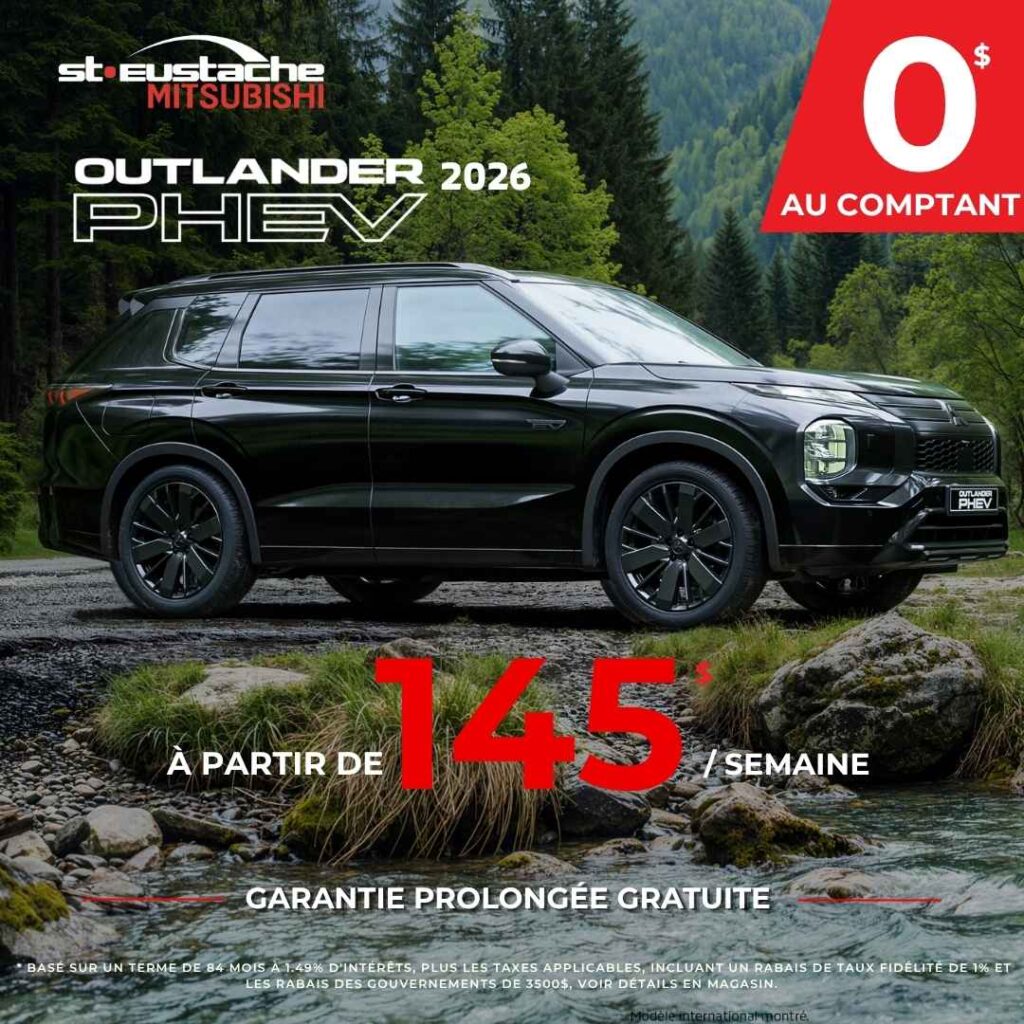 Mitsubishi Outlander PHEV 2026 en promotion chez St-Eustache Mitsubishi au Québec