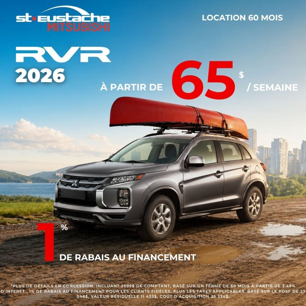 Mitsubishi RVR 2026 en promotion chez St-Eustache Mitsubishi, SUV compact moderne et polyvalent