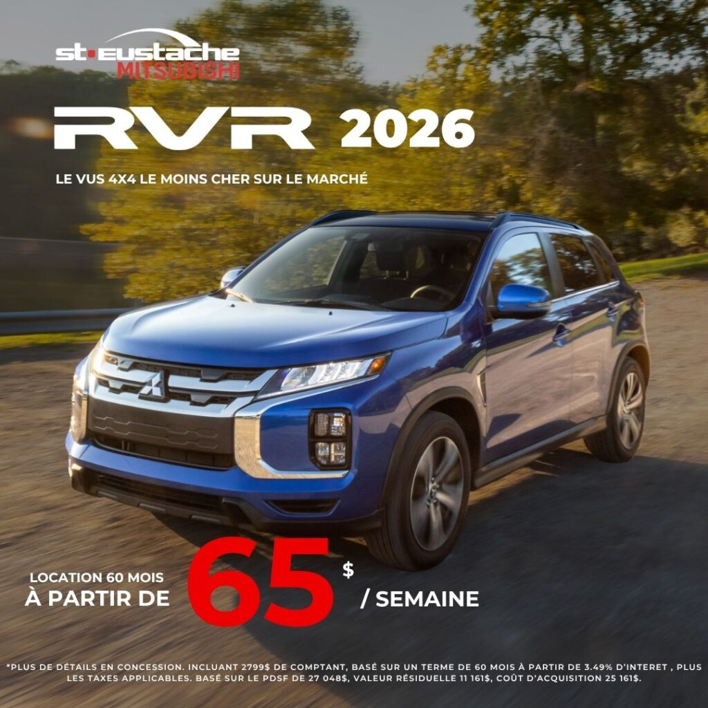 Mitsubishi RVR 2026 en promotion chez St-Eustache Mitsubishi, SUV compact moderne et polyvalent