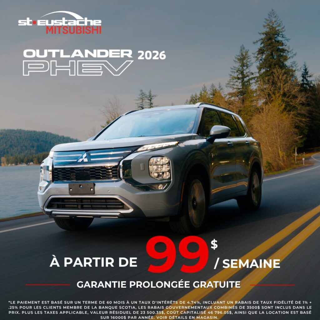 Mitsubishi Outlander PHEV 2026 en promotion chez St-Eustache Mitsubishi au Québec