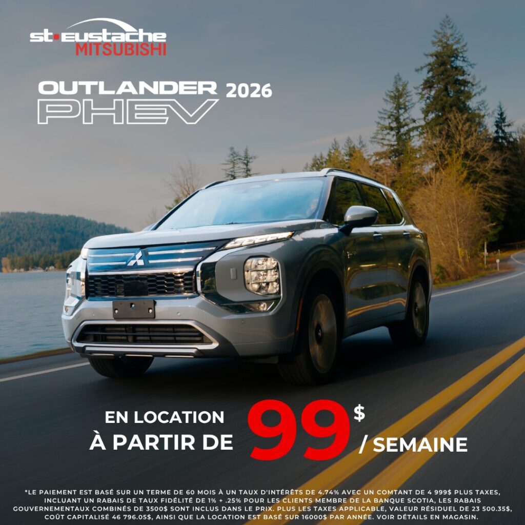 Mitsubishi Outlander PHEV 2026 en promotion chez St-Eustache Mitsubishi au Québec